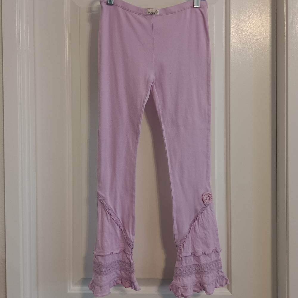 Naartjie Girls Light Purple Ruffled Leggings Size 10 years